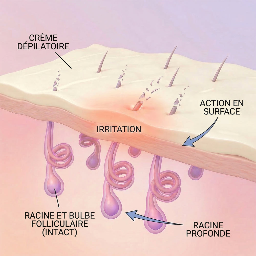 3. Les crèmes dépilatoires irritent la peau et accélèrent la repousse